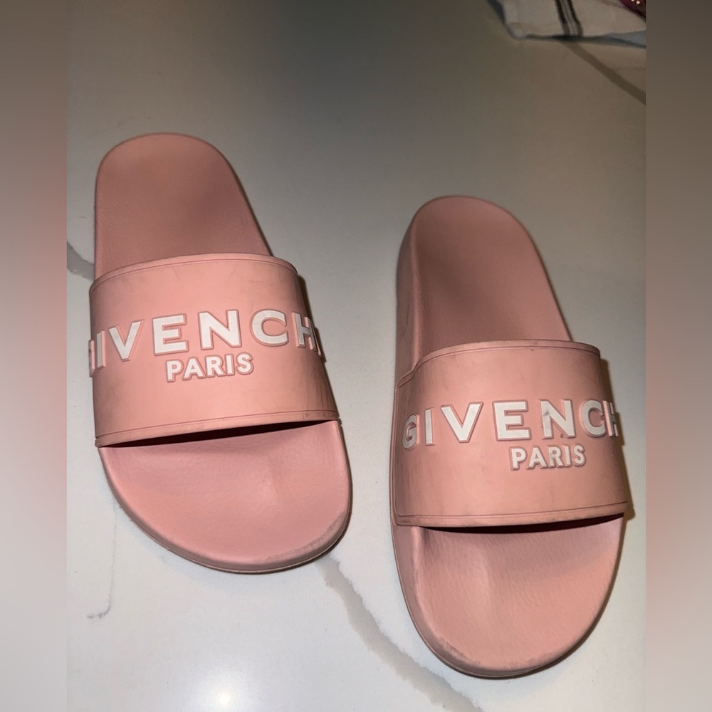 Givenchy Pink Logo Rubber Sandal Slide